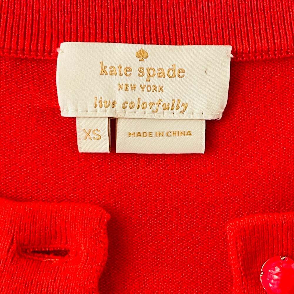 Kate Spade New York Red Button-Front Cardigan Sweater Women's Size XS - Picture 6 of 9